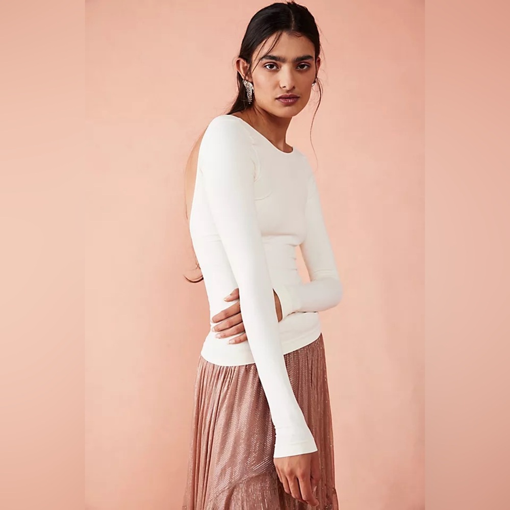 Free People Intimately Low-Back Seamless Long Sleeve Top